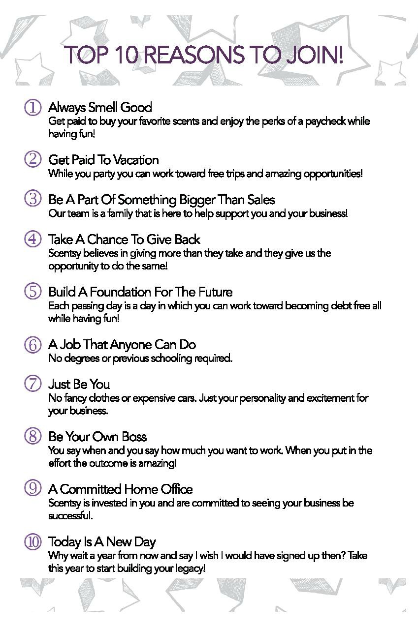 TOP 10 Reasons to Join Scentsy®