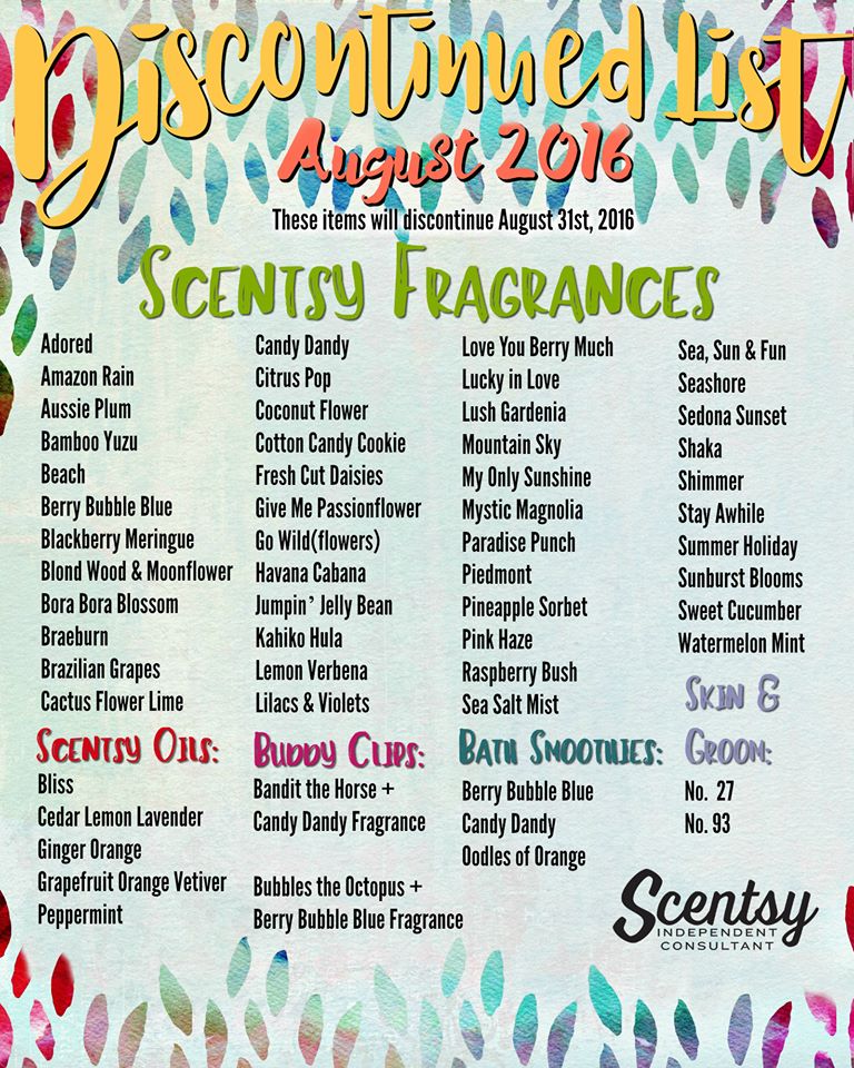 Scentsy Discontinued List