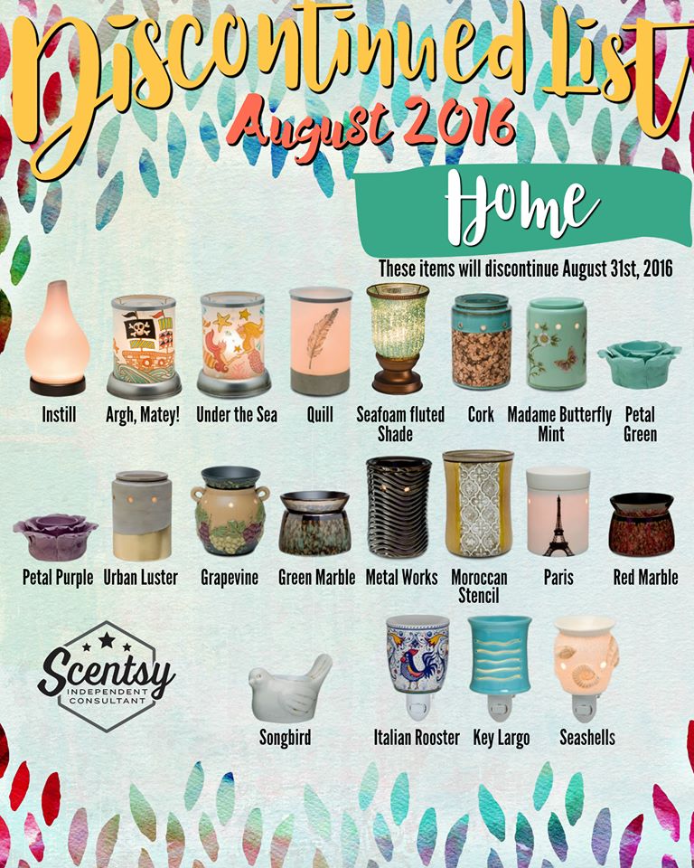 Scentsy Discontinued 2016